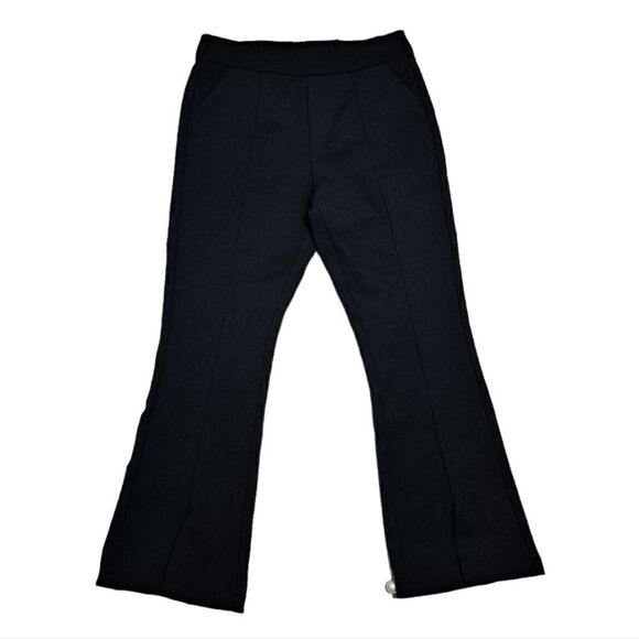 Vega Vesture Pearls Beaded Split Hem Flare Leg Cropped Pants Size 27 Black - Picture 1 of 14